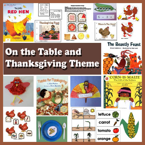 On the table and thanksgiving preschool and kindergarten theme and crafts