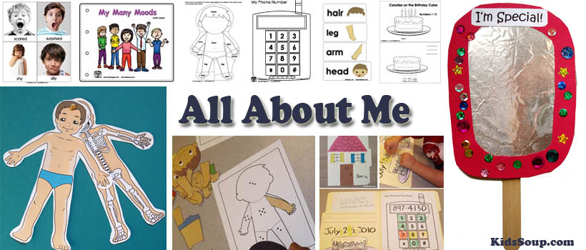 All about me activities, lessons, and crafts for preschool and kindergarten