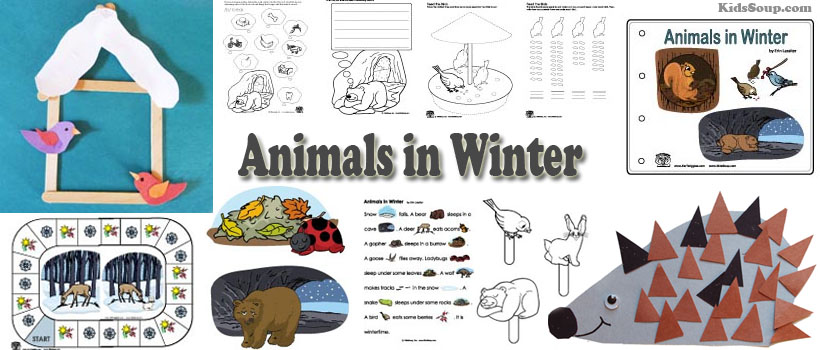 Animals in Winter preschool and kindergarten activities and crafts