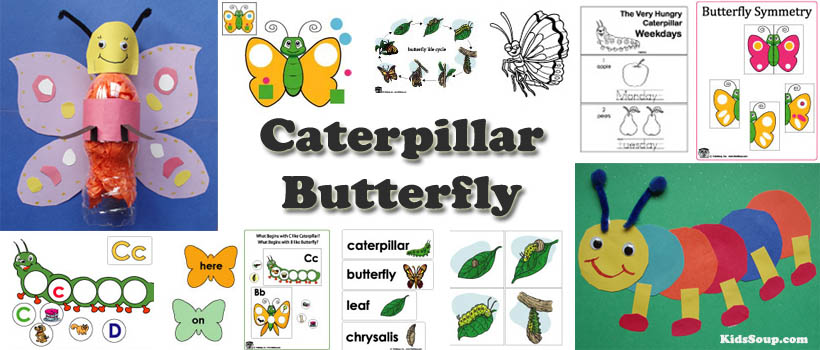 Butterfly and Caterpillar activities and games for preschool and kindergarten