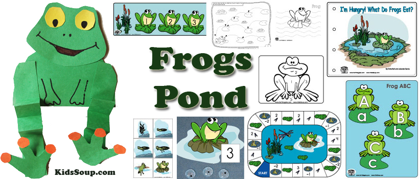 Frogs and Pond Activities, Crafts, and Printables for preschool
