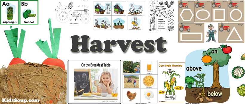Preschool harvest and pumpkin activities, crafts, and games