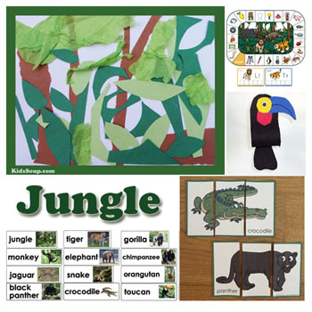Jungle and jungle animals preschool activities and crafts