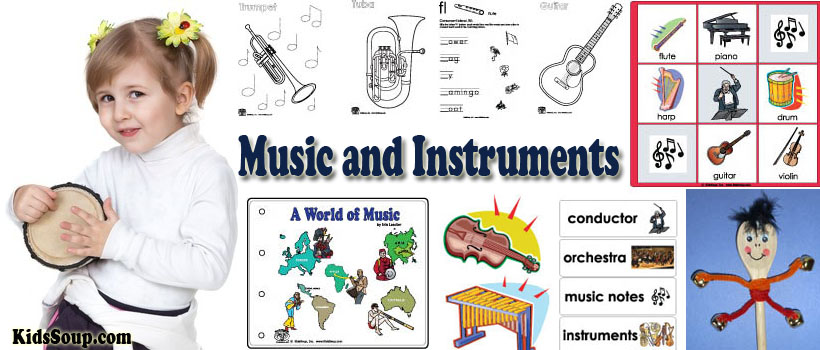 Music and Instruments Activities, Crafts, and Printables