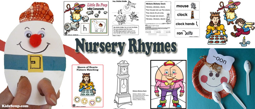 Preschool and Kindergarten Nursery Rhymes activities and crafts