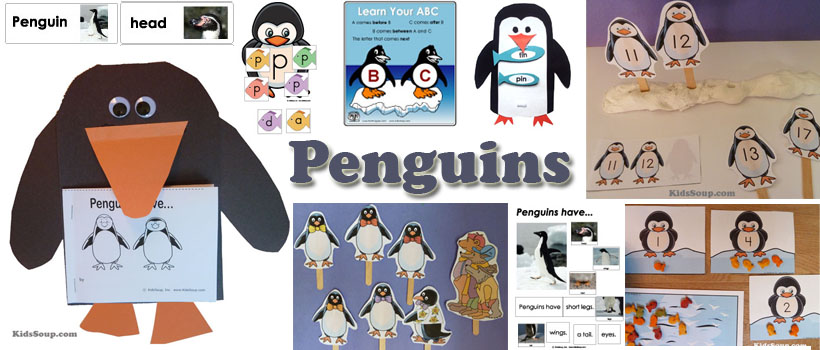 Penguins Kindergarten and Preschool Activities and Games