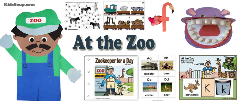 Zoo preschool and kindergarten activities, crafts, and games