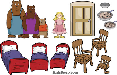 Goldilocks and the three bears felt story printables and activities