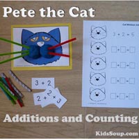 Preschool Kindergarten Pete the Cat Math Activities