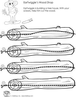 preschool scissors skills worksheet and activity curved lines