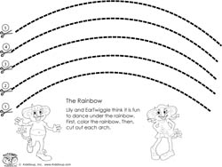 Preschool curved line scissors skills worksheet