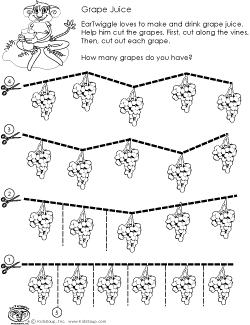 Preschool scissors skills activity and worksheet