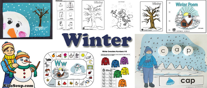 preschool and kindergarten winter activities, crafts, and games