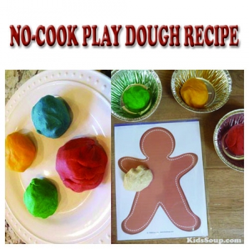 no-cook play dough recipe and activities for preschool children 