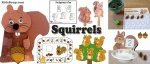Squirrels craft and activities for preschool and kindergarten