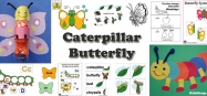 Butterfly and Caterpillar activities and games for preschool and kindergarten
